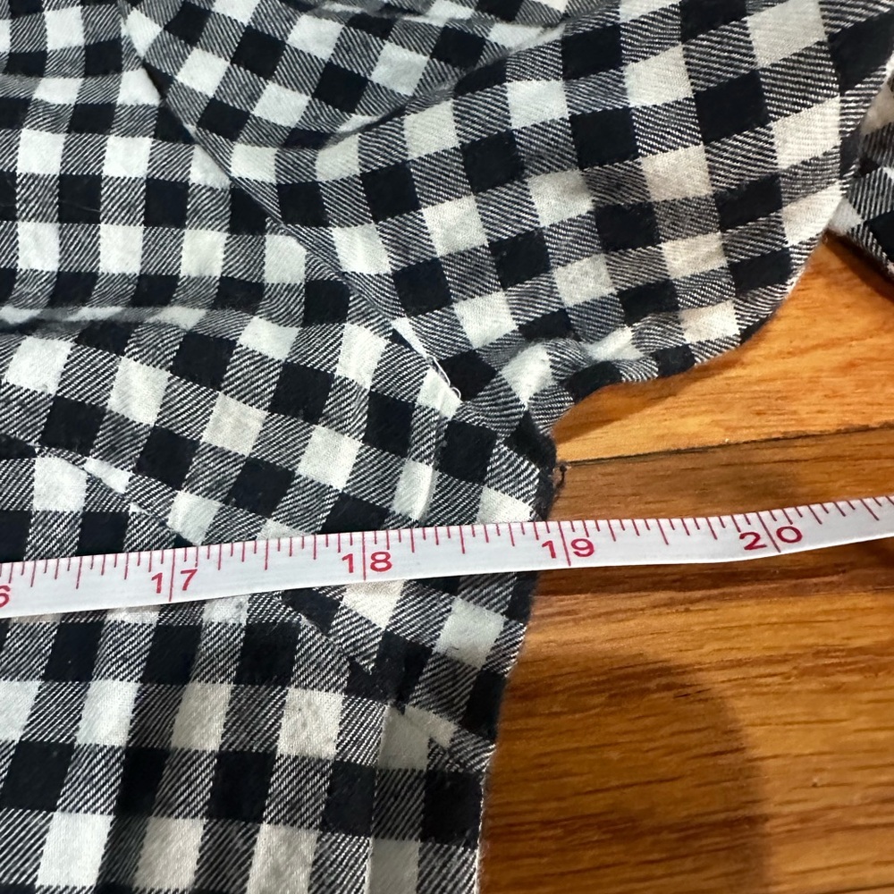 J Crew Black White Gingham Long Sleeve Knee Length Dress Bow Back Med - Picture 7 of 8